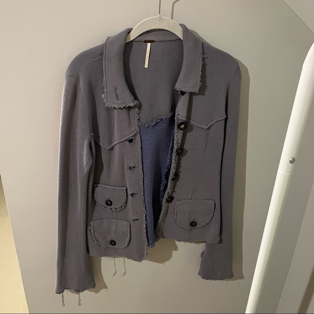 FREE PEOPLE Women’s Button Up Jacket Grey Size XS